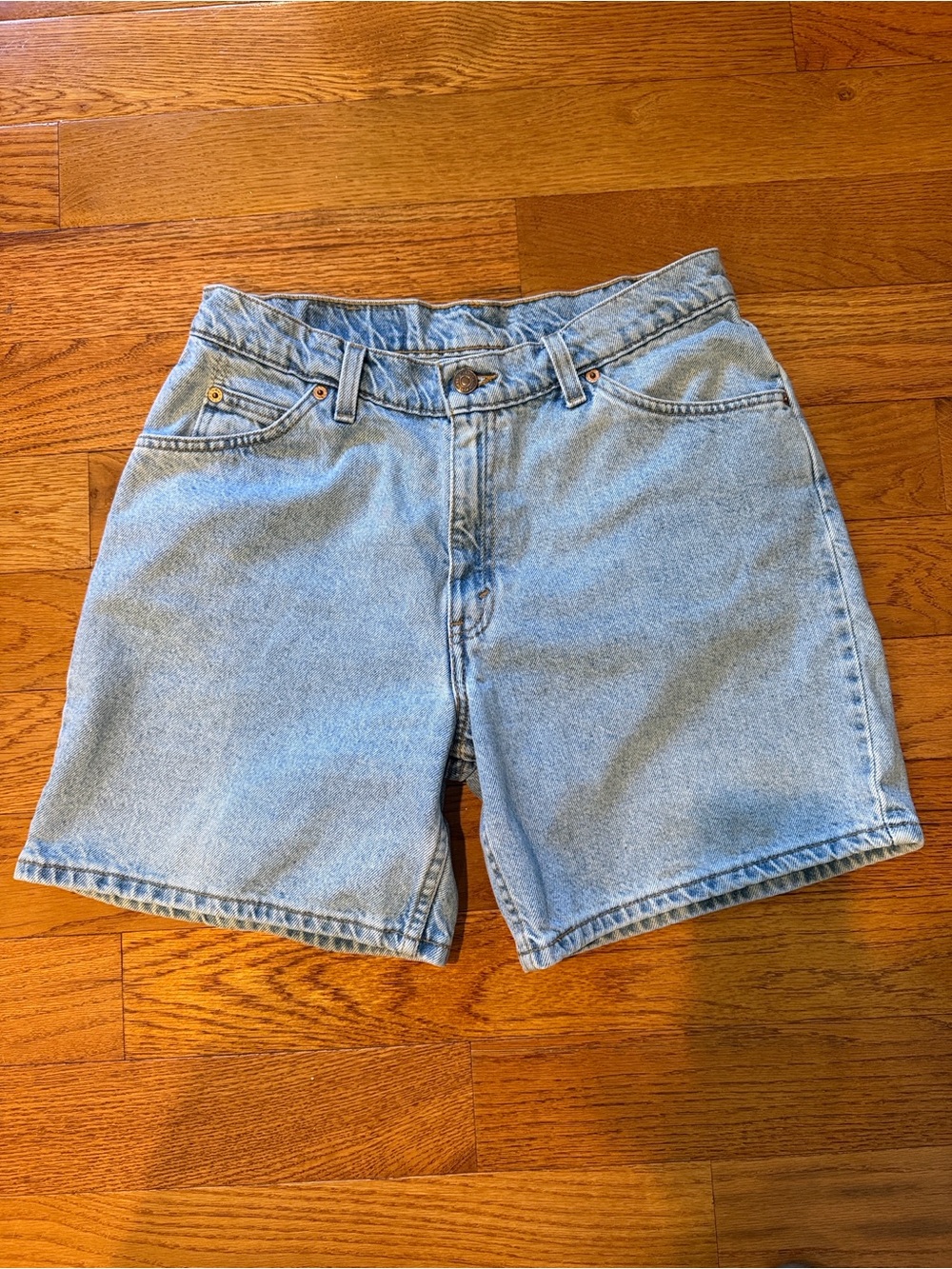 Levi's 967 Relaxed Fit Light Blue Denim Shorts- Vintage Orange Tab